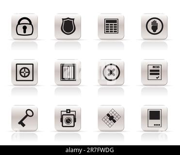 Simple Security and Business icons - vector  icon set Stock Vector