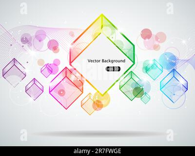 Vector picture with multi colored cubes Stock Vector
