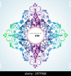 Vector multi colored abstract swirly frame Stock Vector