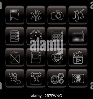 Phone  Performance, Internet and Office Icons - Vector Icon Set Stock Vector