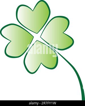 Isolated four leaf clover Stock Vector