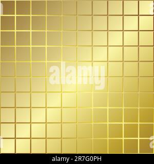 abstract gold background squares on a yellow Stock Vector