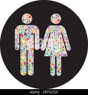 Vector Sign indicating Women's and Men's Toilets Stock Vector
