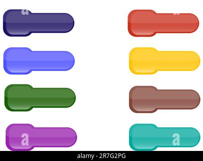 Collection of brightly colored, glossy web  elements Stock Vector