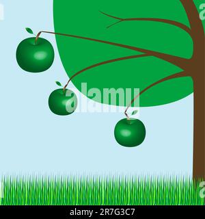 apple tree, vector art illustration; more drawings in my gallery Stock Vector