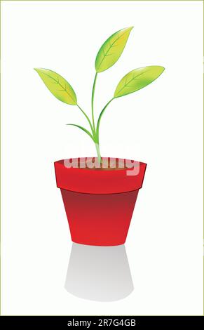 Sprout in the flowerpot Stock Vector