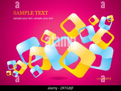 Vector abstract background of glossy colored squares Stock Vector
