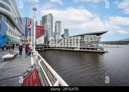 Vancouver Convention centre and harbourside seen from Canada Place in Vancouver, British Columbia, Canada on 30 May 2023 Stock Photo