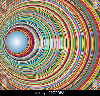 Abstract colorful tunnel with circles Stock Vector