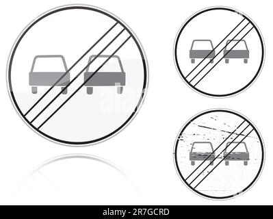 Set of variants a No passing - road sign isolated on white background ...
