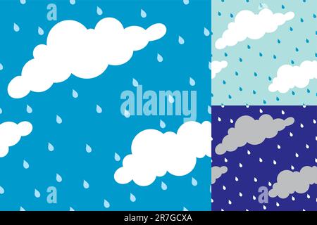 Background of the clouds and rain Stock Vector