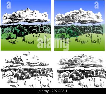 Drawn landscape Stock Vector