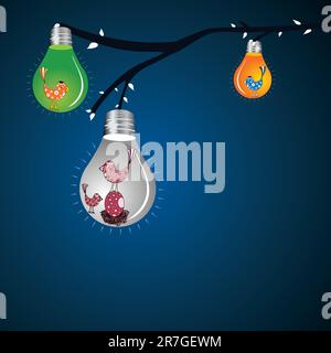bird nest like colorful bulb Stock Vector