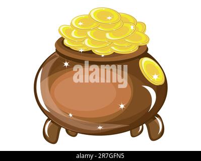 gold pot Stock Vector