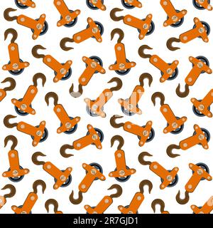 crane hooks texture, abstract seamless pattern; vector art illustration; image contains gradient mesh Stock Vector