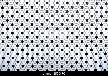 Small black and white hexagon tile design Stock Photo