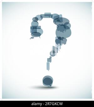 Question mark made from blue speech bubbles Stock Vector