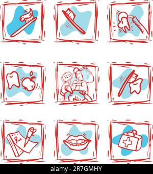 At dentist's office icons set clipart Stock Vector Image & Art - Alamy