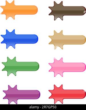 Collection of brightly colored, glossy web  elements Stock Vector
