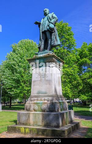 Bronze statue of John Cory in Gorsedd Gardens, Cathays Park, Cardiff, Wales, UK Stock Photo