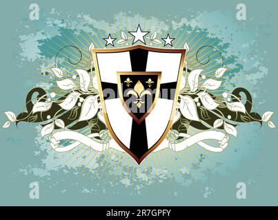 ornamental shield,  this illustration may be useful as designer work Stock Vector