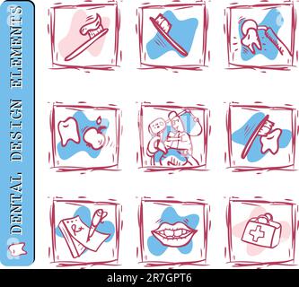 At dentist's office icons set clipart Stock Vector Image & Art - Alamy