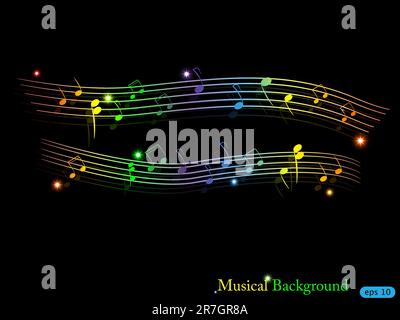 Vector multi colored musical shiny background Stock Vector