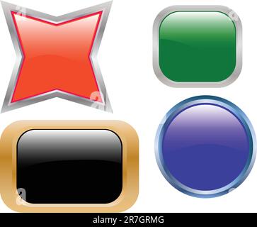 collection of cool buttons - vector Stock Vector