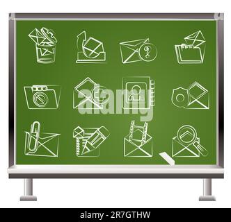 E-mail and Message Icons - vector icon set Stock Vector