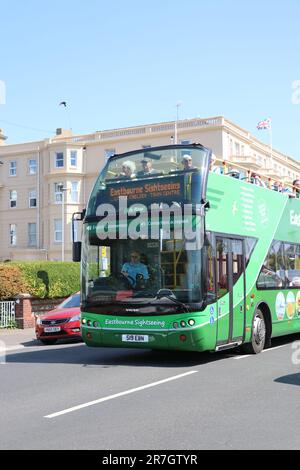 EASTBOURNE SIGHTSEEING TOUR BUS Stock Photo