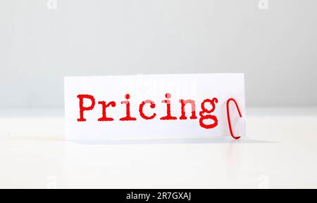 the price at which it will sell its products and services, word cloud concept background. Stock Photo