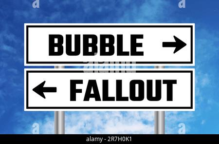 Bubble or fallout road sign on sky background Stock Photo - Alamy
