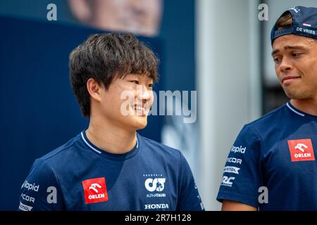 Montreal, Quebec, Canada. 15th June, 2023. Yuki Tsunoda (JAP) Alpha Tauri AT04.during Day 1 of FORMULA 1 PIRELLI GRAND PRIX DU CANADA 2023 - from 15th to 18th June 2023 in Montreal, Quebec, Canada (Credit Image: © Alessio De Marco/ZUMA Press Wire) EDITORIAL USAGE ONLY! Not for Commercial USAGE! Stock Photo
