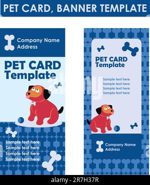 Bone and Paw card web banner template Stock Vector