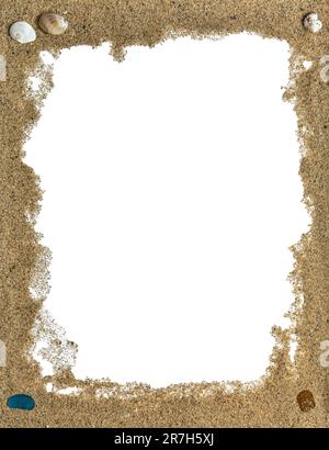 Sand frame surrounding a large white copy space. Designed for designers and hoteliers. Stock Photo