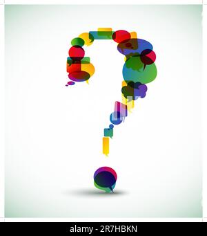 Question mark made from colorful speech bubbles Stock Vector
