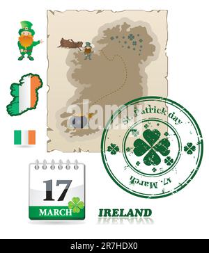 Ireland icons Stock Vector