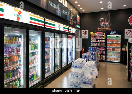 KUALA LUMPUR, MALAYSIA - CIRCA MARCH, 2023: interior shot of 7-eleven store. Stock Photo