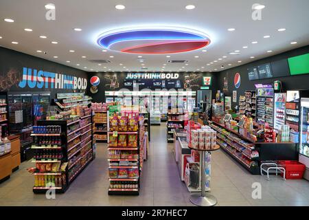 KUALA LUMPUR, MALAYSIA - CIRCA MARCH, 2023: interior shot of 7-eleven store. Stock Photo