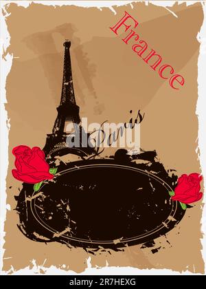 Vector picture with Eiffel tower Stock Vector