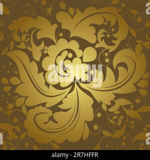 Seamless swirls and leafs pattern Stock Vector