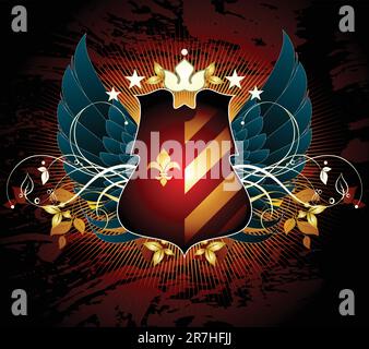 ornamental shield,  this illustration may be useful as designer work Stock Vector