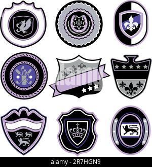 Badge shield set Stock Vector