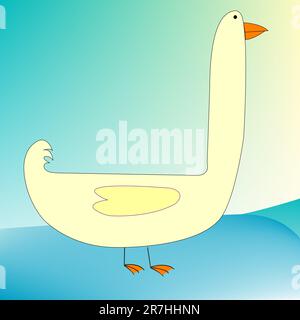 drawing of a goose, vector art illustration, for more birds or animals, please see my gallery. Stock Vector