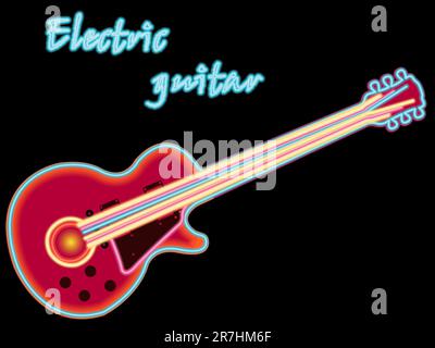 electric guitar, abstract vector art illustration Stock Vector