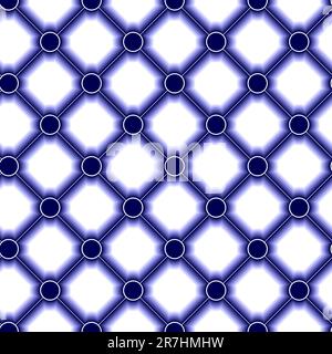 round and square ceramic tiles pattern, abstract seamless texture; vector art illustration Stock Vector