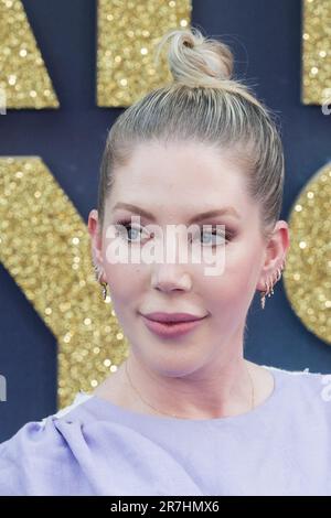 LONDON, UNITED KINGDOM - JUNE 15, 2023: Katherine Ryan attends the world premiere of 'Greatest Days', the cinematic adaptation of Take That's smash-hit stage musical 'The Band' at Odeon Leicester Square in London, United Kingdom on June 15, 2023. (Photo by WIktor Szymanowicz/NurPhoto) Stock Photo