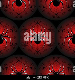Halloween black seamless  with a spider's web Stock Vector