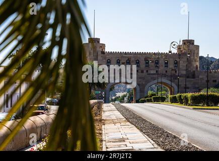 Muscat Oman Al Alam Palace Gate Stock Photo