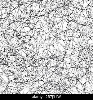 Seamless monochrome square texture - scribble - vector eps8 Stock Vector